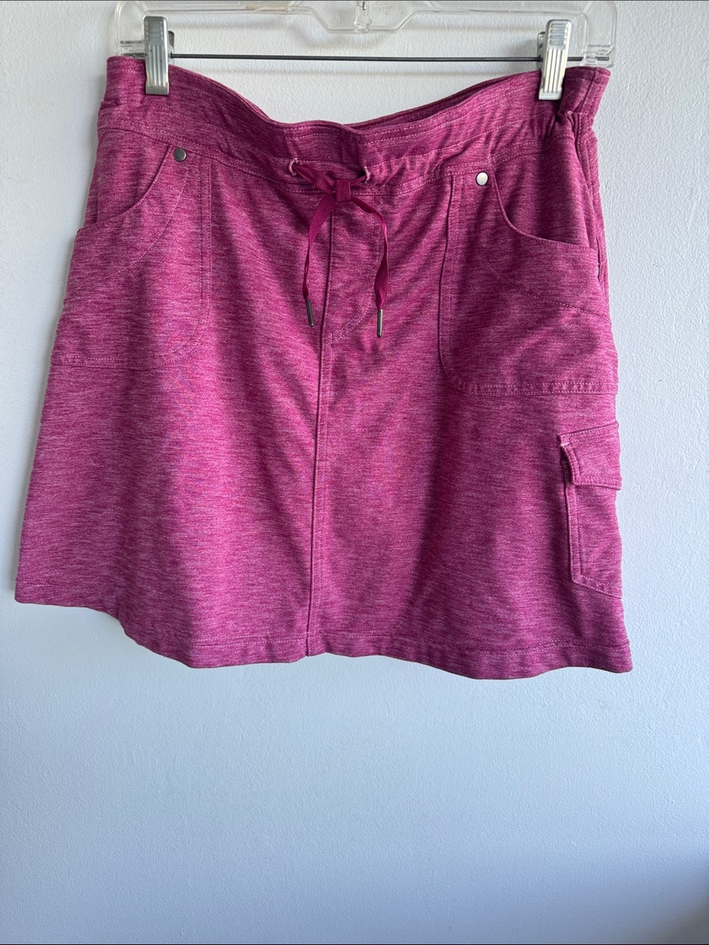Kuhl Heathered Magenta Drawstring A-Line Skirt